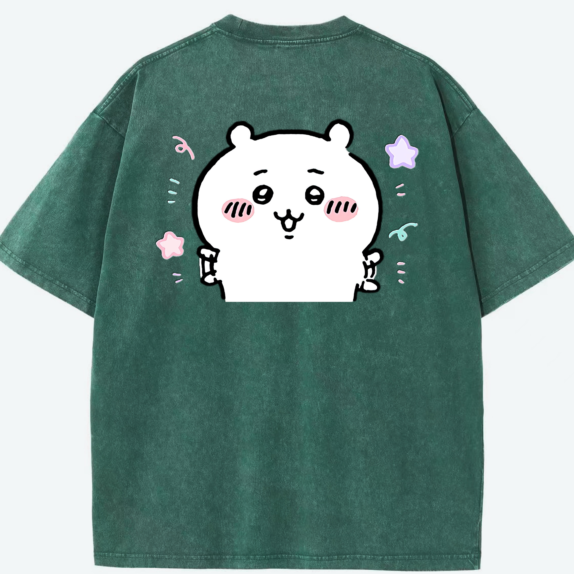 （画像用） ちいかわ ちいかわ Chii-kawa chiikawa 綿100% ヴィンテージ風 半袖Tシャツ（背面プリント）